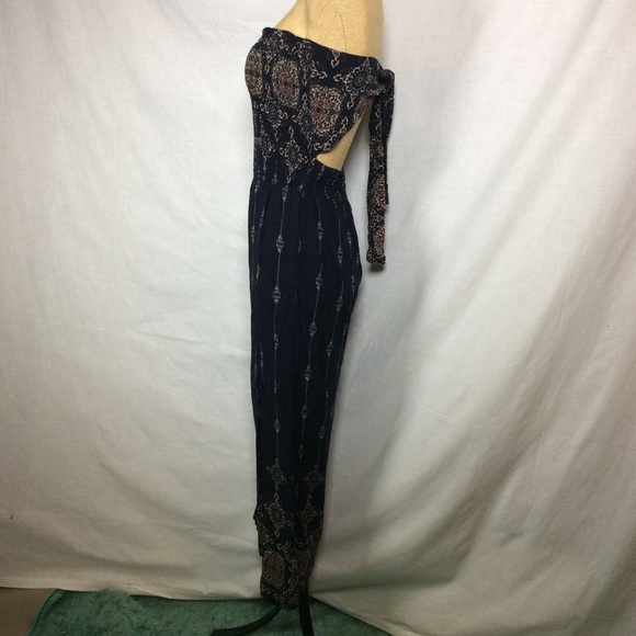 Becool Strapless Jumpsuit (Romper) Tie Back, Blue - Picture 3 of 13